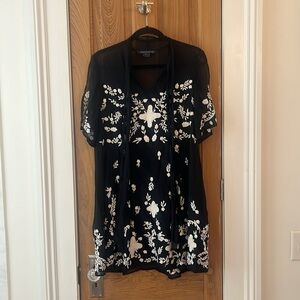 Beaded black and white cocktail dress